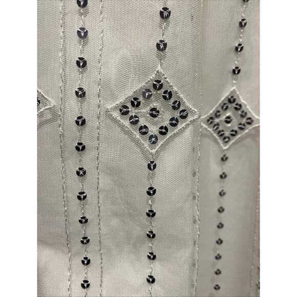 Free People Beaded Midnight White Embellished Convertible Maxi Skirt Dress S? - Picture 6 of 10